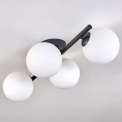 hofstein Plafonnier - Verre Chehalis Blanc, 4 lumières