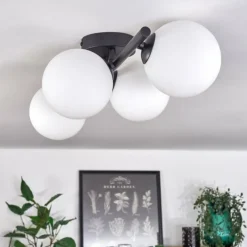 hofstein Plafonnier - Verre Chehalis Blanc, 4 lumières