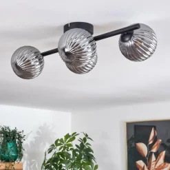 hofstein Plafonnier - Verre Chehalis Fumé, 4 lumières