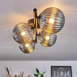 hofstein Plafonnier - Verre Chehalis Fumé, 4 lumières