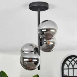 hofstein Plafonnier - Verre Chehalis Fumé, 4 lumières