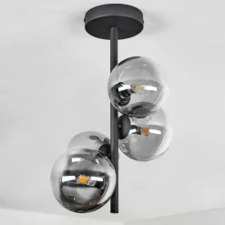 hofstein Plafonnier - Verre Chehalis Clair, Fumé, 4 lumières