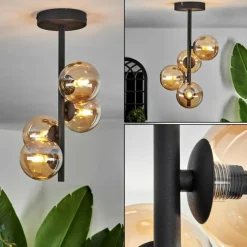 hofstein Plafonnier - Verre Chehalis Fumé, 4 lumières