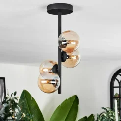 hofstein Plafonnier - Verre Chehalis Fumé, 4 lumières