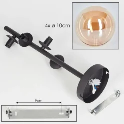hofstein Plafonnier - Verre Chehalis Fumé, 4 lumières