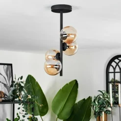 hofstein Plafonnier - Verre Chehalis Fumé, 4 lumières