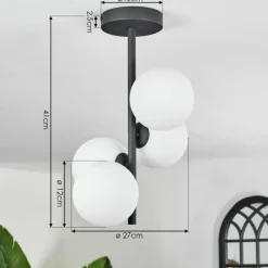 hofstein Plafonnier - Verre Chehalis Blanc, 4 lumières