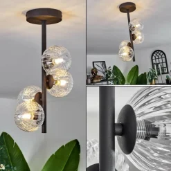 hofstein Plafonnier - Verre Chehalis Clair, 4 lumières