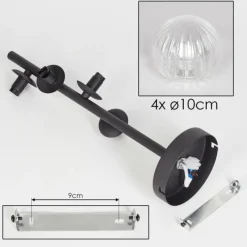 hofstein Plafonnier - Verre Chehalis Clair, 4 lumières