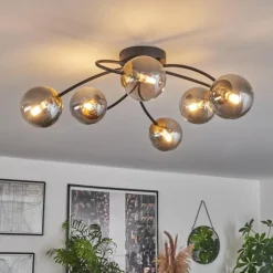 Lampes Dorées-hofstein Plafonnier - Verre Chehalis Or, Noir, 6 lumières