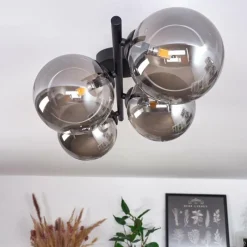 hofstein Plafonnier - Verre Chehalis Fumé, 4 lumières