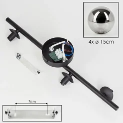 hofstein Plafonnier - Verre Chehalis Fumé, 4 lumières