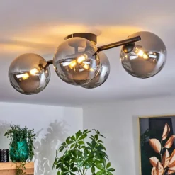 hofstein Plafonnier - Verre Chehalis Fumé, 4 lumières