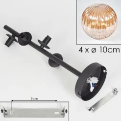 hofstein Plafonnier - Verre Chehalis Ambre, 4 lumières