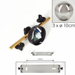 Lampes Dorées-hofstein Plafonnier - Verre Chehalis Or, Noir, 3 lumières