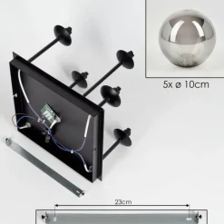 Lampes Dorées-hofstein Plafonnier - Verre Chehalis Or, Noir, 5 lumières