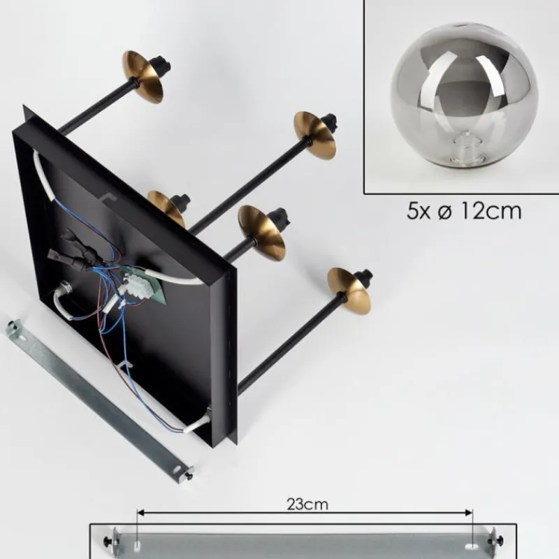 Lampes Dorées-hofstein Plafonnier - Verre Chehalis Or, Noir, 5 lumières