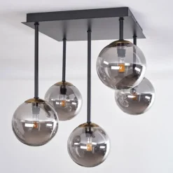 Lampes Dorées-hofstein Plafonnier - Verre Chehalis Or, Noir, 5 lumières