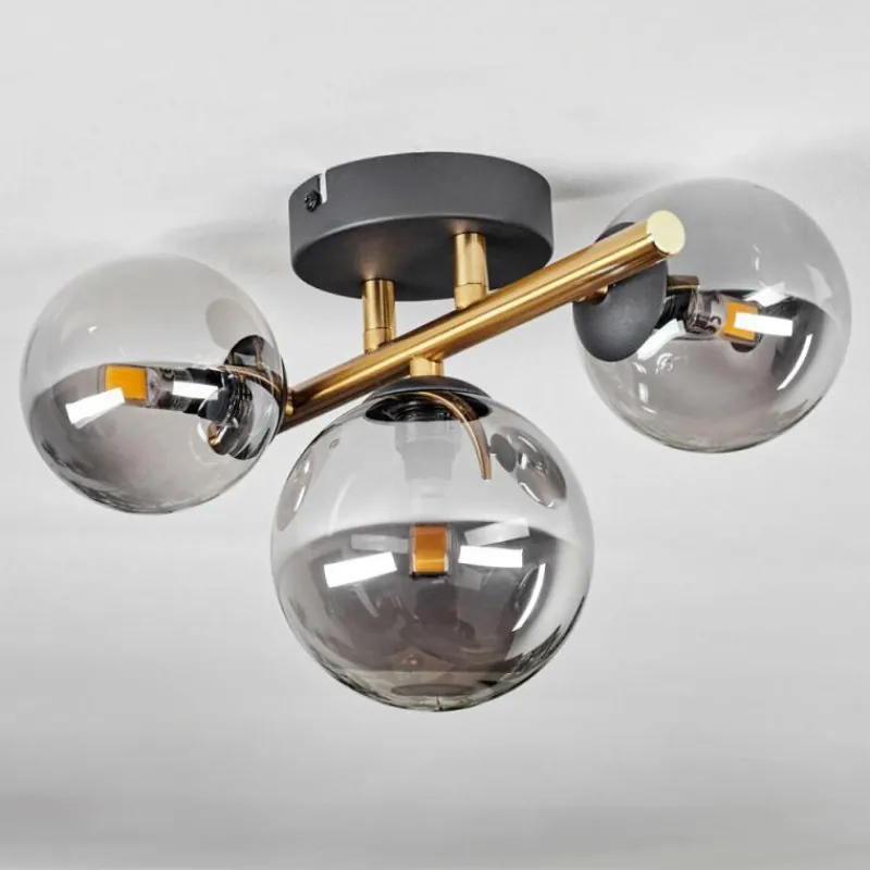 Lampes Dorées-hofstein Plafonnier - Verre Chehalis Or, Noir, 3 lumières