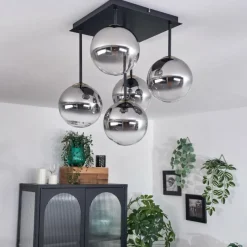 Lampes Dorées-hofstein Plafonnier - Verre Chehalis Or, Noir, 5 lumières