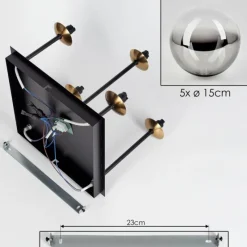 Lampes Dorées-hofstein Plafonnier - Verre Chehalis Or, Noir, 5 lumières