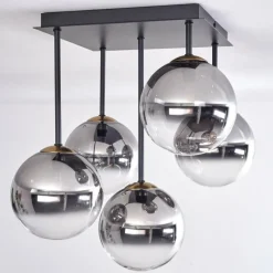 Lampes Dorées-hofstein Plafonnier - Verre Chehalis Or, Noir, 5 lumières