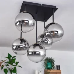 Lampes Dorées-hofstein Plafonnier - Verre Chehalis Or, Noir, 5 lumières