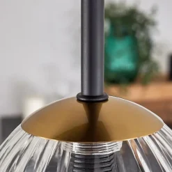 hofstein Plafonnier - Verre Chehalis Or, Noir, 5 lumières