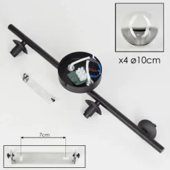 hofstein Plafonnier - Verre Chehalis Clair, Fumé, 4 lumières