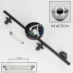 hofstein Plafonnier - Verre Chehalis Clair, Fumé, 4 lumières