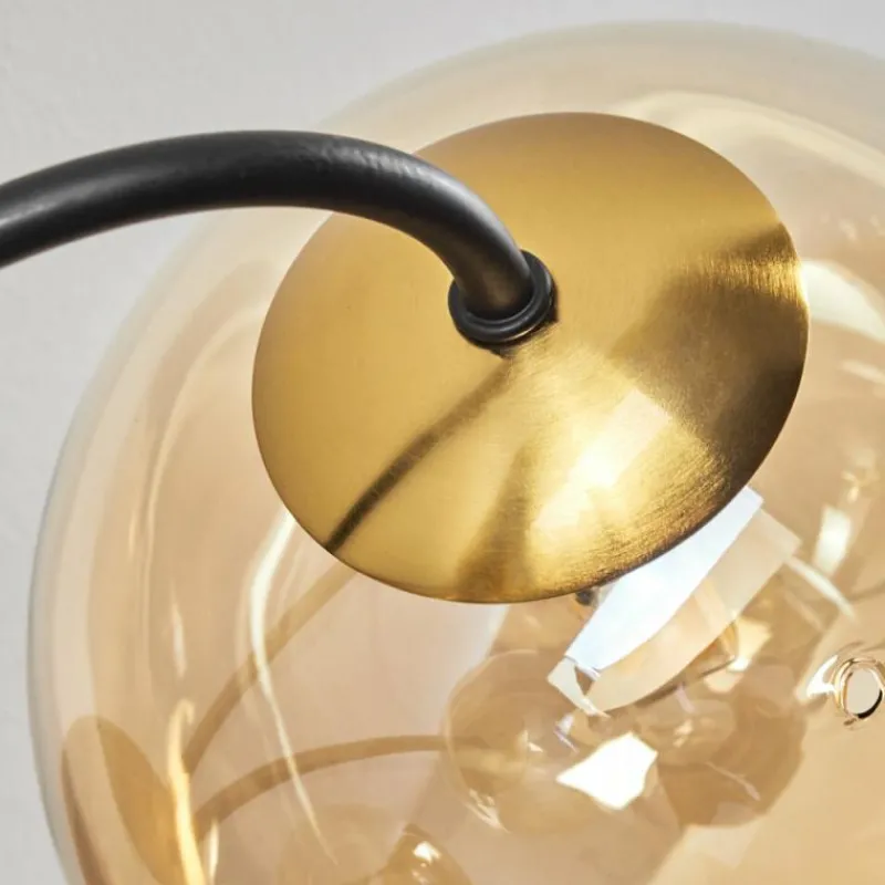 hofstein Plafonnier - Verre Chehalis Or, Noir, 6 lumières