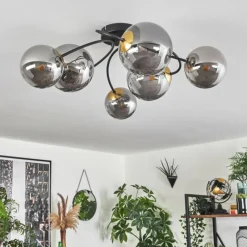 Lampes Dorées-hofstein Plafonnier - Verre Chehalis Or, Noir, 6 lumières