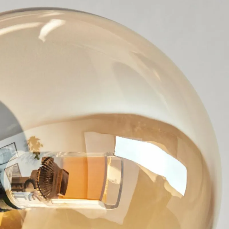 hofstein Plafonnier - Verre Chehalis Or, Noir, 6 lumières