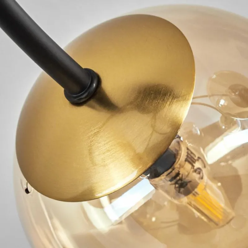 hofstein Plafonnier - Verre Chehalis Or, Noir, 6 lumières