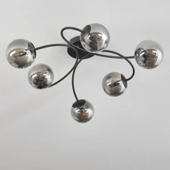 hofstein Plafonnier - Verre Chehalis Fumé, 6 lumières