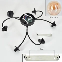 hofstein Plafonnier - Verre Chehalis Ambre, 6 lumières