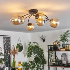 hofstein Plafonnier - Verre Chehalis Ambre, 6 lumières