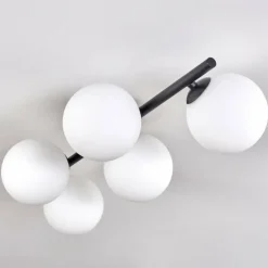 hofstein Plafonnier - Verre Chehalis Blanc, 5 lumières