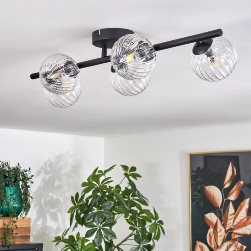 hofstein Plafonnier - Verre Chehalis Clair, 5 lumières