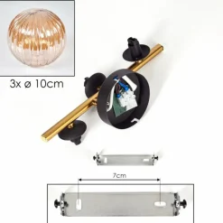 Lampes Dorées-hofstein Plafonnier - Verre Chehalis Or, Noir, 3 lumières