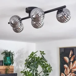 hofstein Plafonnier - Verre Chehalis Fumé, 5 lumières