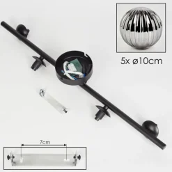 hofstein Plafonnier - Verre Chehalis Fumé, 5 lumières