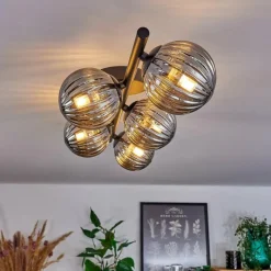 hofstein Plafonnier - Verre Chehalis Fumé, 5 lumières