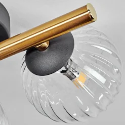 Lampes Dorées-hofstein Plafonnier - Verre Chehalis Or, Noir, 3 lumières