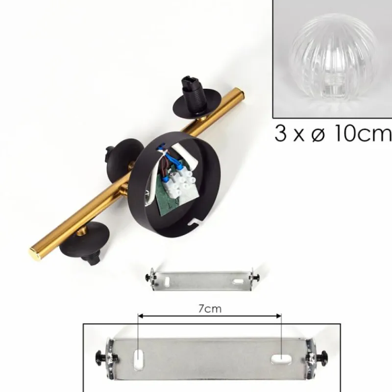 Lampes Dorées-hofstein Plafonnier - Verre Chehalis Or, Noir, 3 lumières