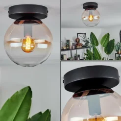 hofstein Plafonnier - Verre Gastor Ambre, Clair, 1 lumière