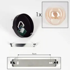 hofstein Plafonnier - Verre Gastor Ambre, Clair, 1 lumière