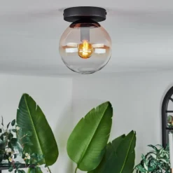 hofstein Plafonnier - Verre Gastor Ambre, Clair, 1 lumière