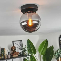 hofstein Plafonnier - Verre Gastor Fumé, 1 lumière