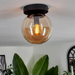 hofstein Plafonnier - Verre Gastor Ambre, 1 lumière